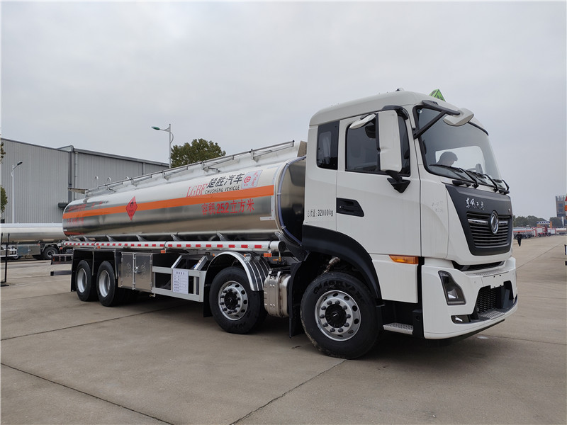 國六東風天龍柴汽油25.2方鋁合金油罐車